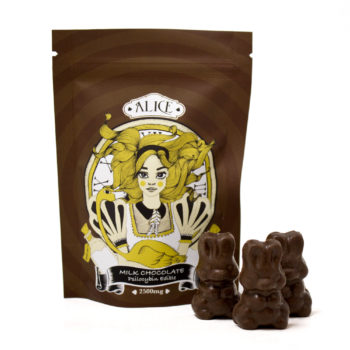 ALICE PSILOCYBIN MUSHROOM CHOCOLATE – MILK CHOCOLATE BUNNIES (2500MG)